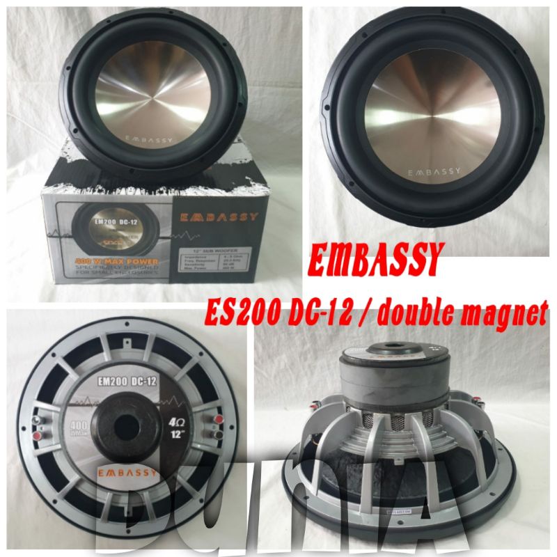Subwoofer Embassy ES200 DC 12 Original Subwoofer 12 inch Double Magnet