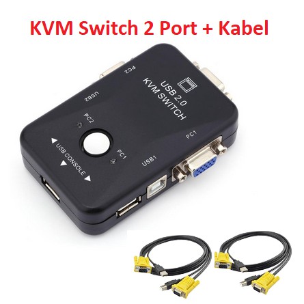 KVM Switch 2 Port USB 2.0 Support Sharing Printer Keyboard Mouse