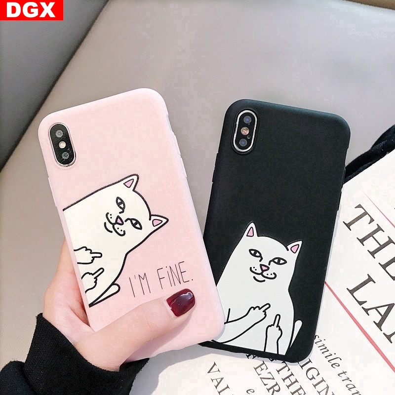 Soft Case Bahan Silikon TPU Motif Kucing Lucu untuk