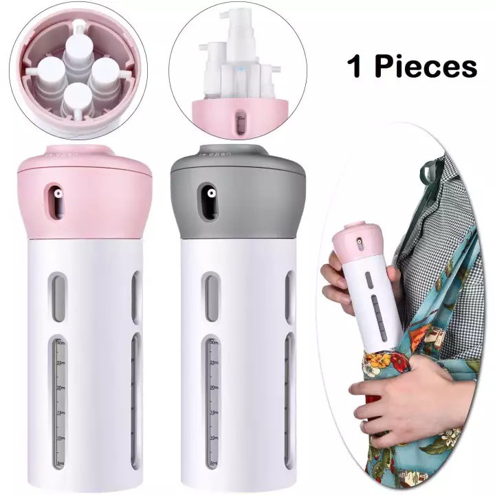 Botol Travel Set 4 In 1 Dispenser Shampo Sabun Hand Sanitizer Multifungsi Murah Bisa COD