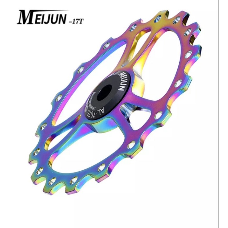 Meijun Pulley RD 17T Ceramic Bearing Wheel Guide OSPW 17T Pulley RD Rainbow