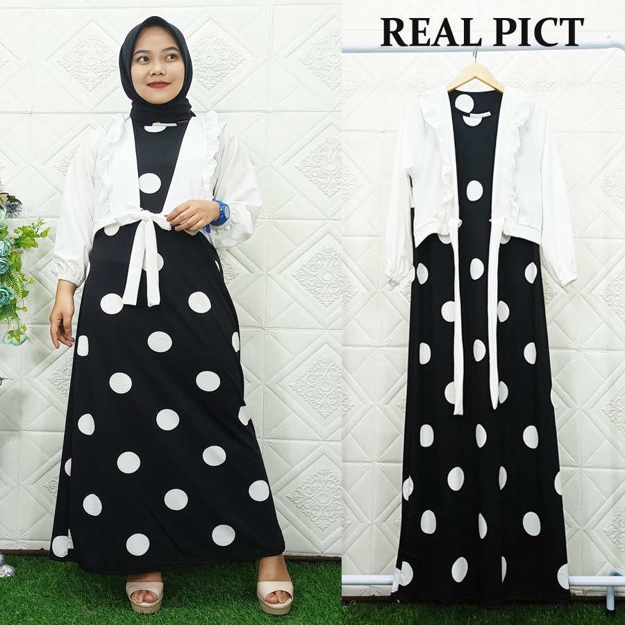 SERAYU DRESS POLKADOT ONDE BESAR SET GL FASHION