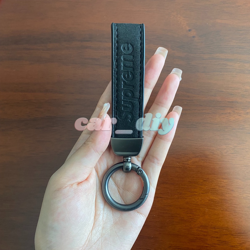 2022 Tali Lanyard Gantungan Kunci Mobil Bahan Kulit Asli Dengan Gesper Metal Bentuk Kotak