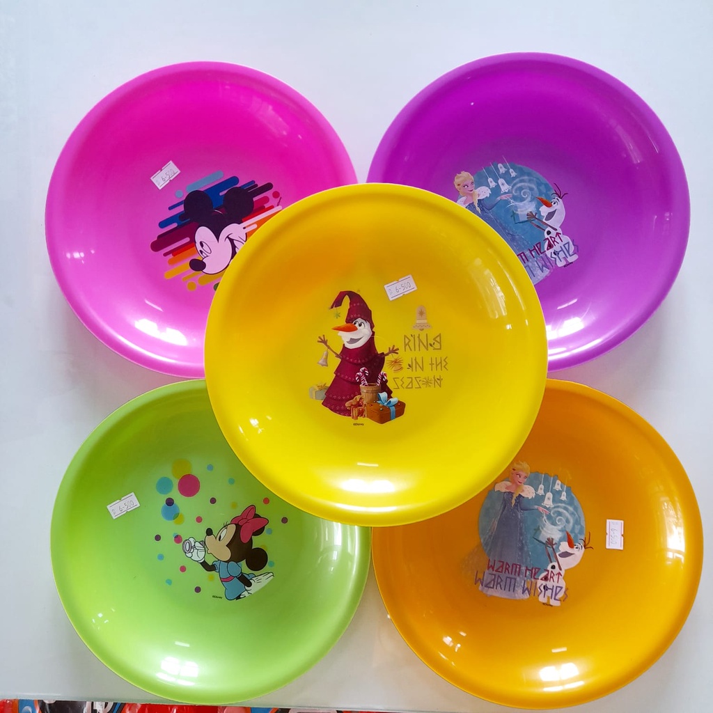 Piring Plastik Karakter/Piring Plastik Warna
