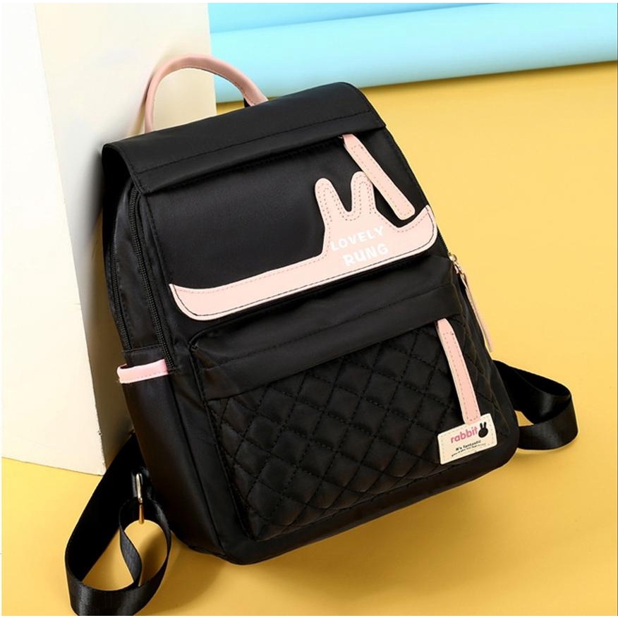 TAS RANSEL WANITA ANTI AIR HITAM HEIMANS TA470B5 BACKPACK CEWEK KOREA GENDONG PUNGGUNG SEKOLAH KULIAH KERJA REMAJA PREMIUM KEKINIAN BRANDED MURAH