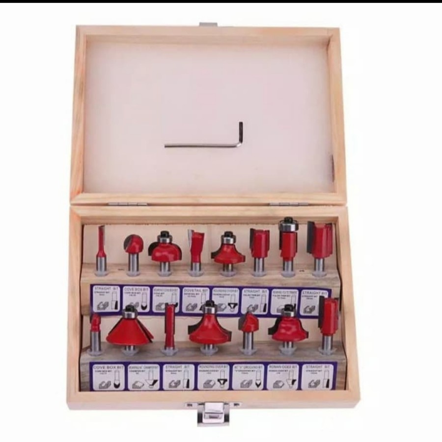 Router Bit Set 12 Pcs  Mata Trimmer Mata Profil Set 12 pcs 1/4 Inch