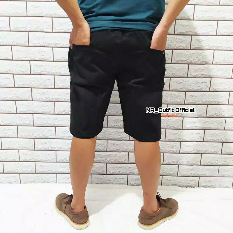 Celana Rip Cinos Pendek Pinggang Karet Chino cowok Chinos Stretch Size 27-38 NR_Outfit Official COD