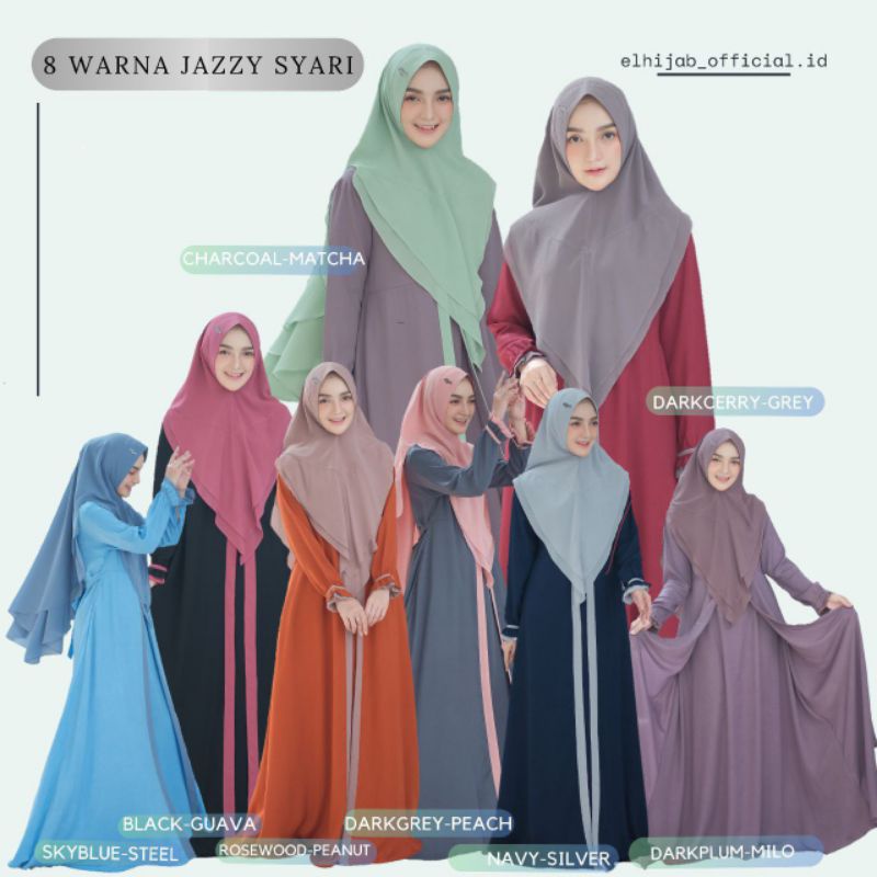 JAZZY SET BY ELHIJAB / GAMIS SET SYAR'I / GAMIS SET KHIMAR / GAMIS POLOS / GAMIS WOLLYCREPE