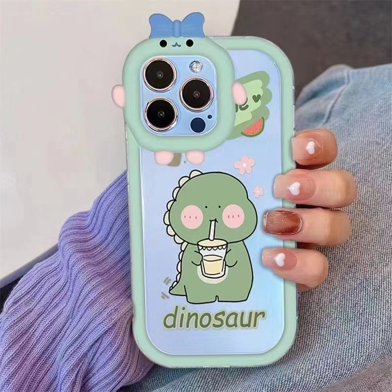 Ins Case Motif Dinosaurus Untuk iPhone 14 14pro 14Plus 14prm 13prm 11 6splus 7Plus 8Plus Xr XS 13 12pro Max