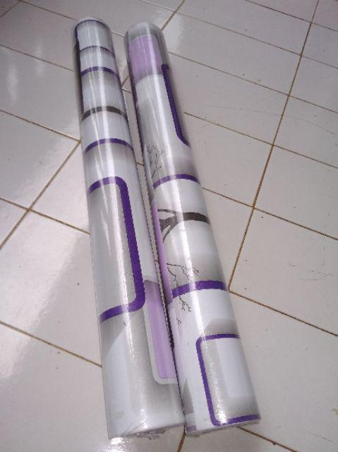 Wallpaper Sticker Dinding Kotak Pohon Ungu 3d Walpaper Stiker