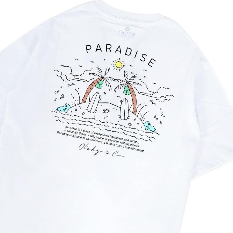 Tshirt Baju Kaos OTSKY Paradise White