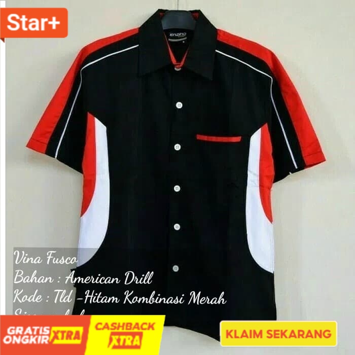 Hitam Kmb Oren M KEMEJA SERAGAM KERJA HITAM COMBIERAH PUTIH  Laku Elegan