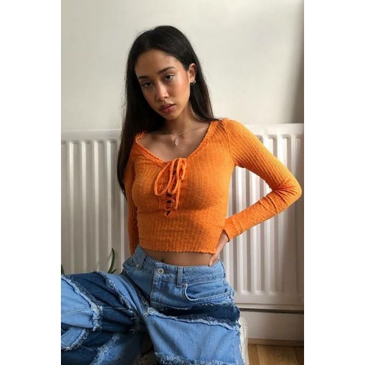 URBAN OUTFITTERS LACE UP TOP