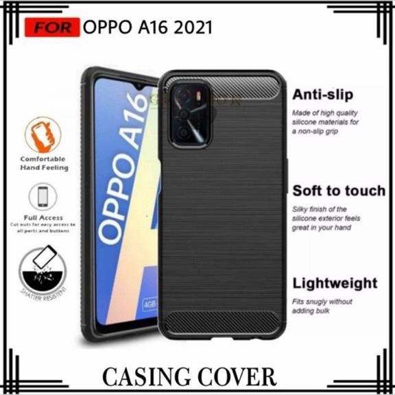 CASE SLIM FIT CARBON IPAKY OPPO A16 2021 SOFTCASE - FA