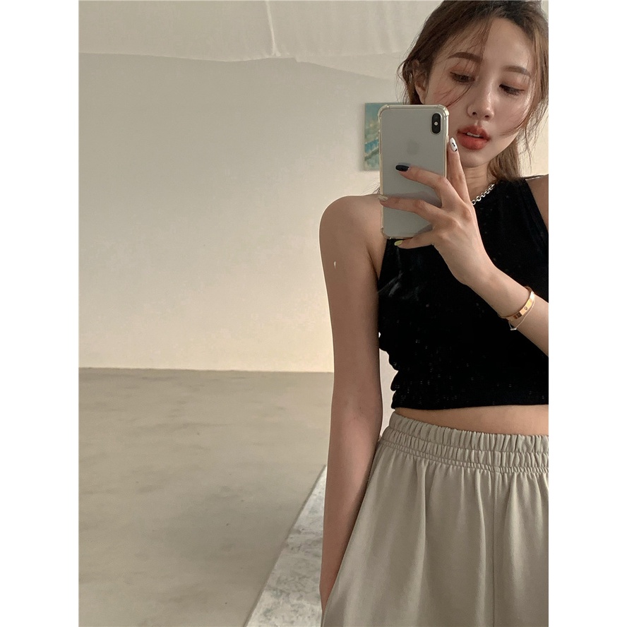 Tanktop Wanita Polos Crop Top Korean Style Baju Wanita