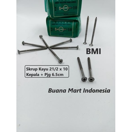 Skrup Kayu CHW 21/2 x 10 Plus (+) | Wood Screw CHW | Sekrup Kayu