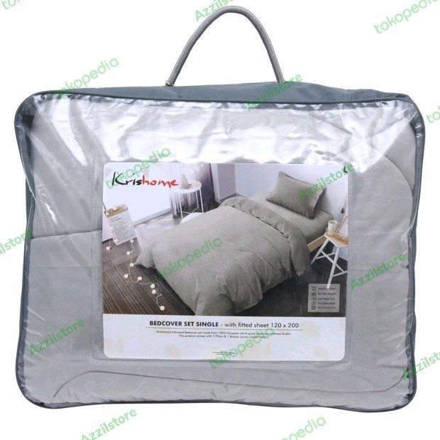 Sleep Lite 120x200 Cm Set Seprai Bed Cover Emboss - Abu Abu