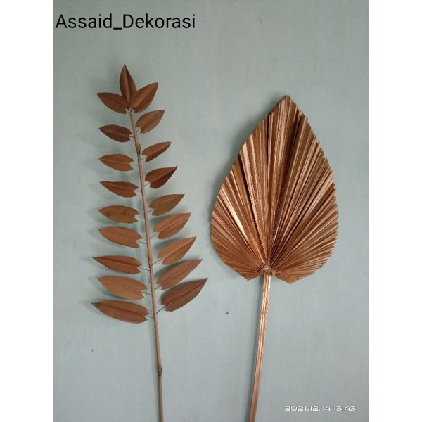 1 paket daun Palem Gold Mini/Ranting/Dekorasi