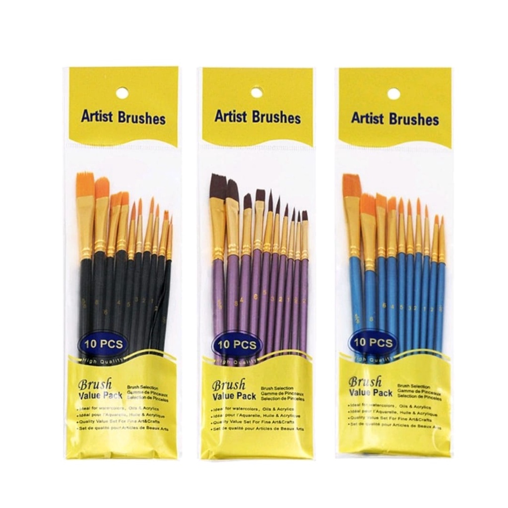 

jual KUAS LUKIS 10 in 1 set Kuas Tambahan (extra brush for painting)-