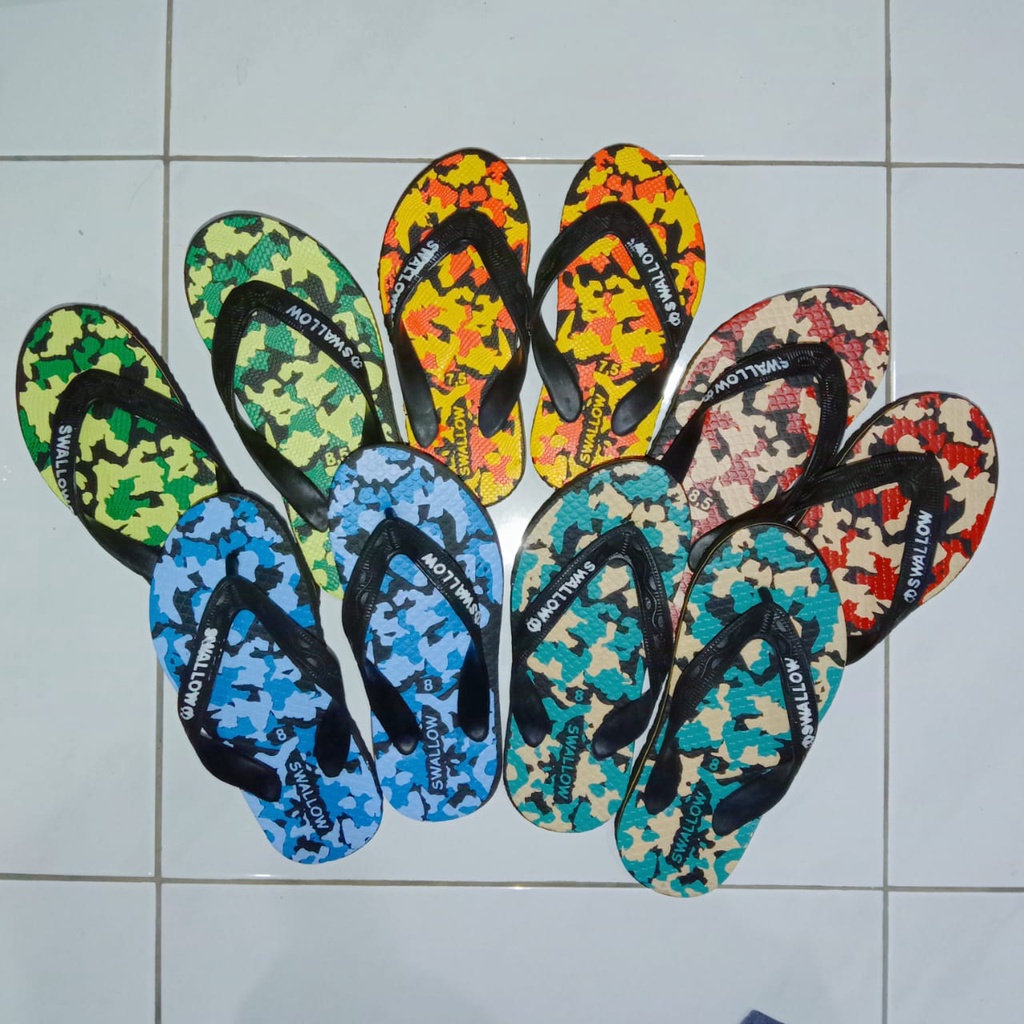 Sandal Jepit Cowo Murah Swallow Army Anak Isi 6