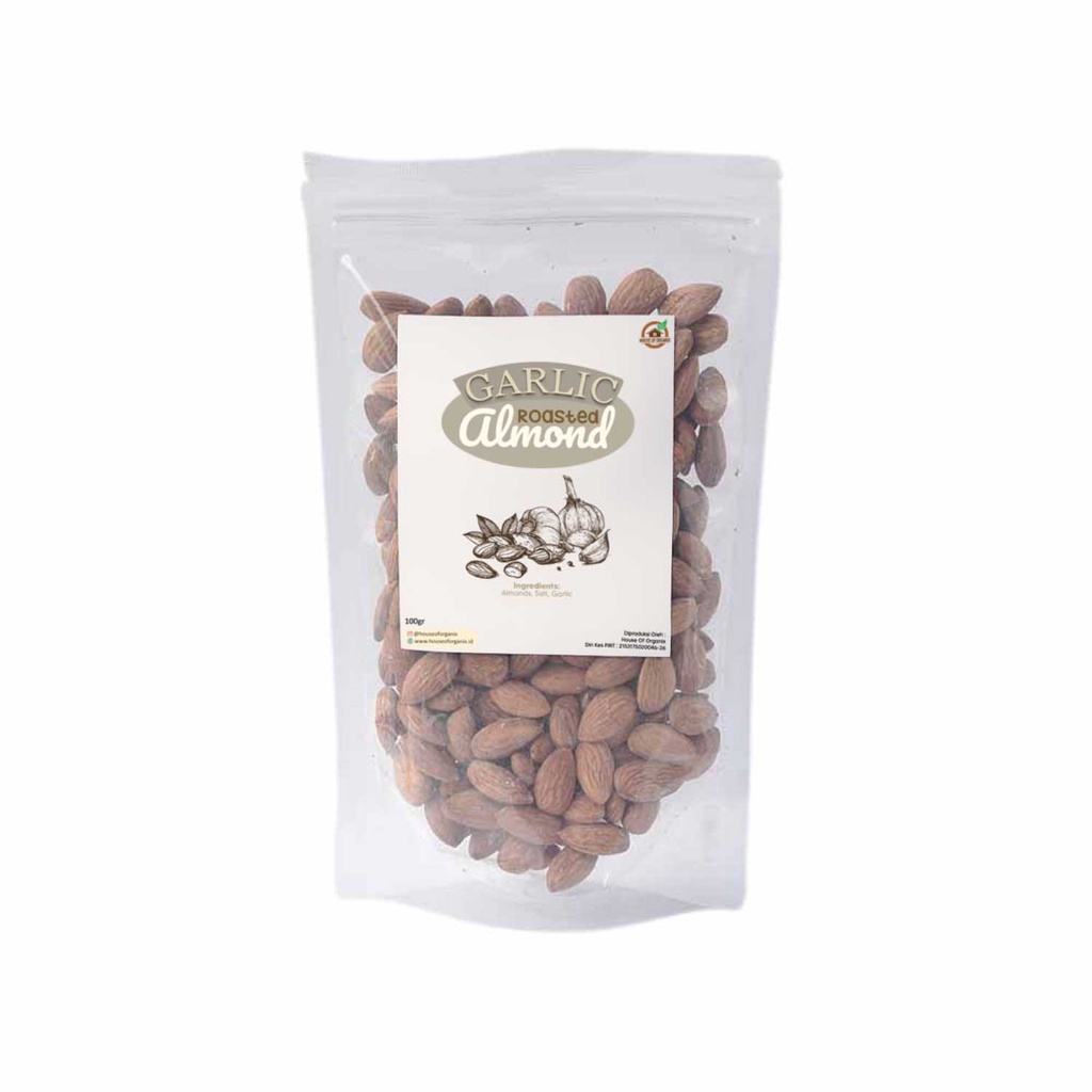 House Of Organix Garlic Roasted Almond ( Panggang ) 100 Gr