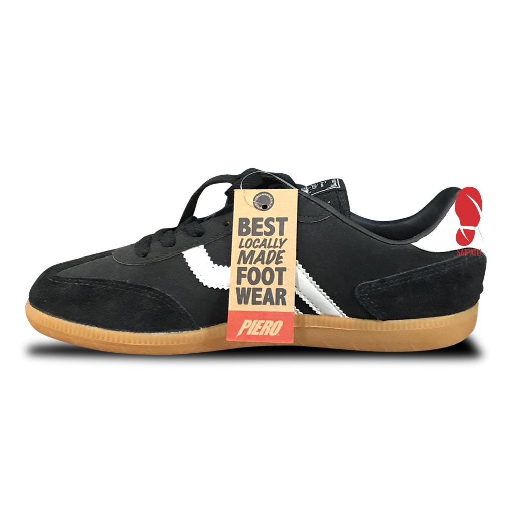 sepatu piero london black/gum  - hitam