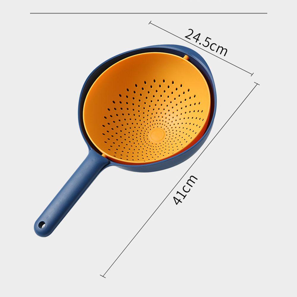 Solighter Double Drain Basket Keranjang Penyimpanan Dapur Keranjang Buah Multifungsi Rapid drainage