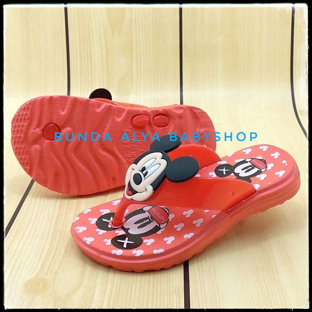 Sandal Anak Laki Laki Usia 5 6 Tahun MERAH - Sendal Anak Cowok Elastis Kartun Lucu Anti Licin Size 29 - 33