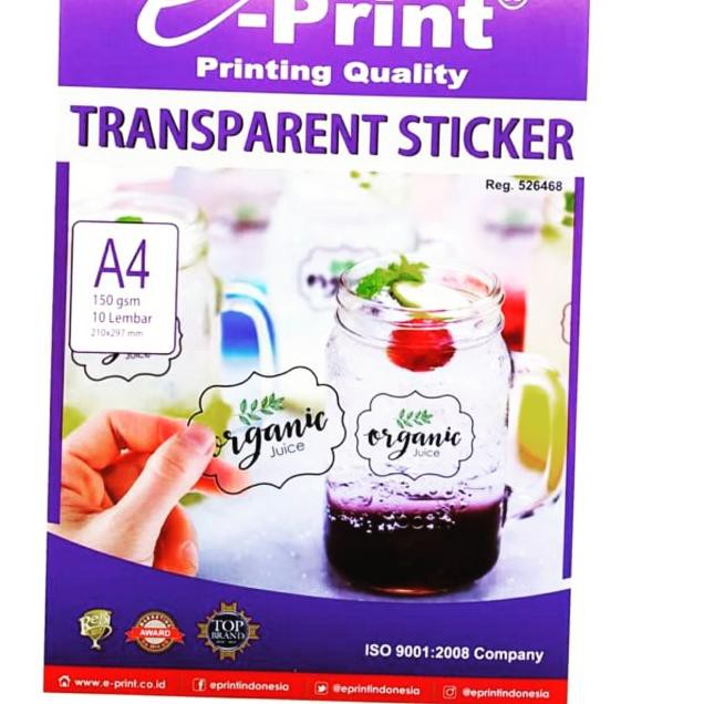e print transparent sticker