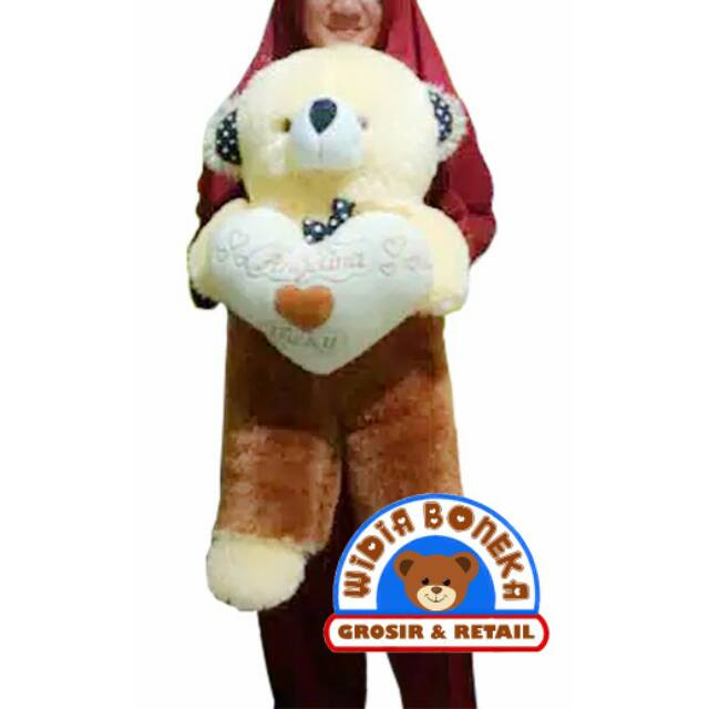 {Ukir Nama / Foto} Bordir Boneka Teddy Bear Jojon XL