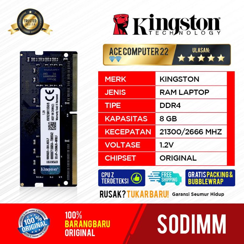 KINGSTON SODIMM DDR4 8GB PC 21300