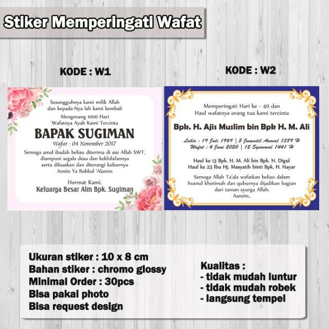 Stiker Label Peringatan Wafat 40 Hari Shopee Indonesia