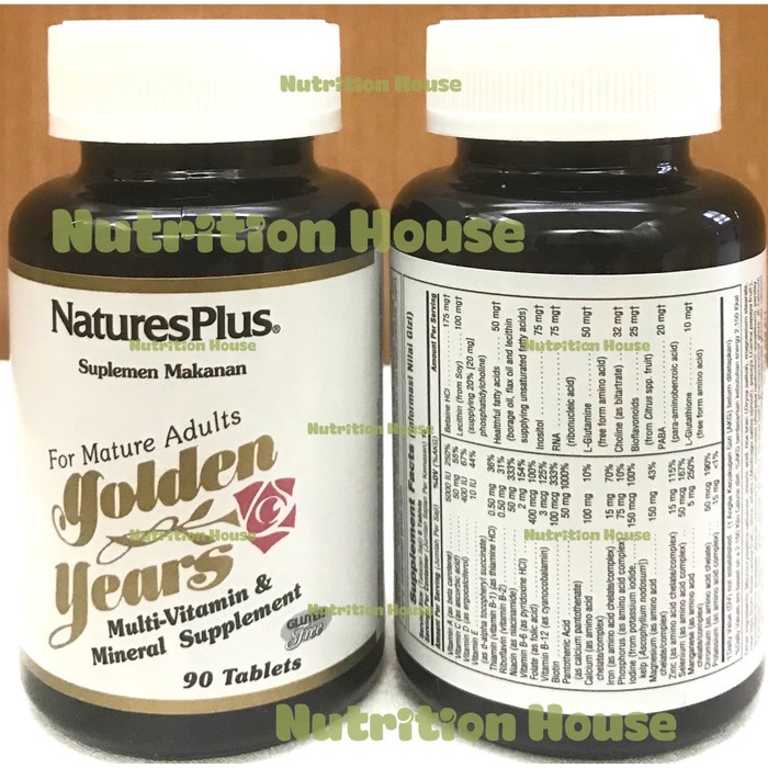 Natures Plus Golden Years 90 Multivitamin Multi Vitamin Orang Tua Termurah