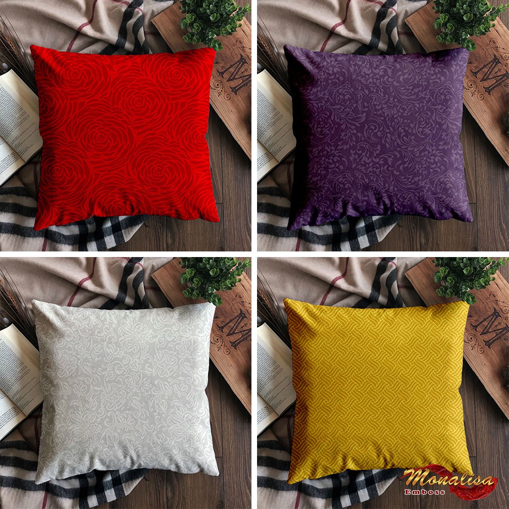 Monalisa Sarung Bantal Sofa Jacquard Emboss Uk 40x40 - warna Random