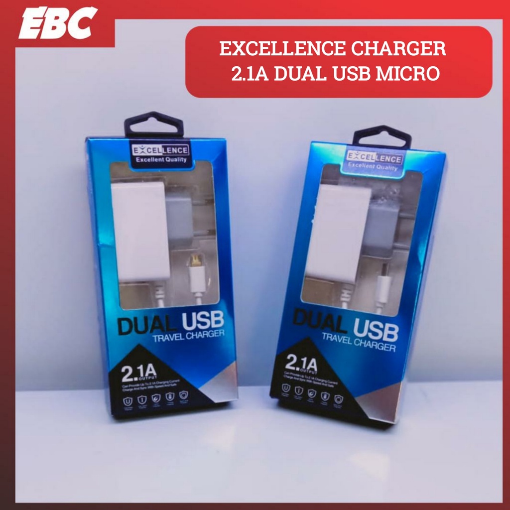 Excellence Charger 2.1A Dual Usb Micro