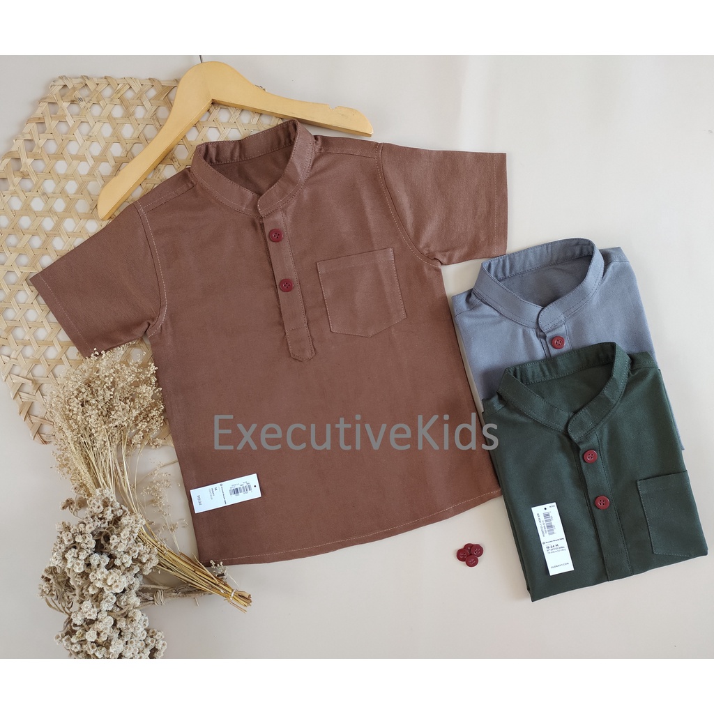 Kemeja Anak Kemeja Koko Anak Mandarin Usia 2-6 Tahun Material Original Linen