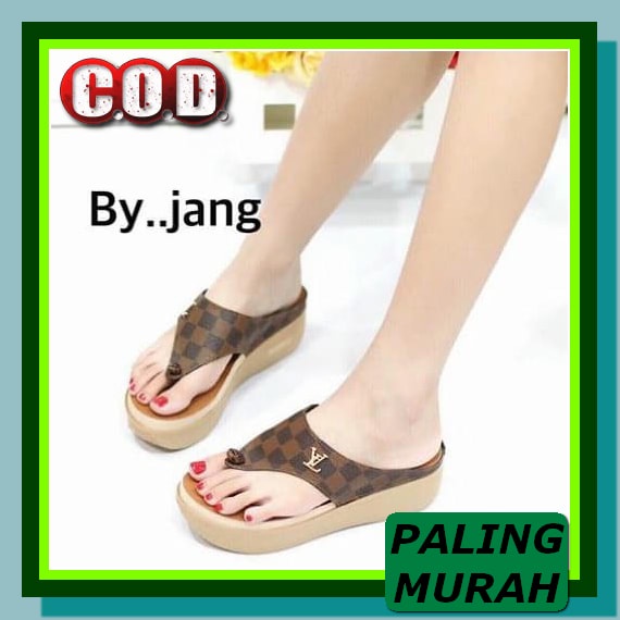 Model Terbaru Wejes Wanita Elegan Sepatu Wejes Cewek Remaja Dewas CZ493 Sandal Wedges Dh179 - Cokel