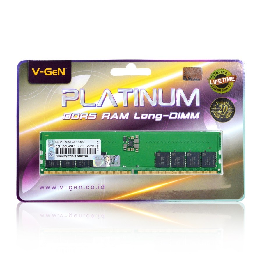 RAM DDR5 V-GeN Platinum 16GB PC 38400/4800Mhz LongDimm long dimm Memory PC VGEN