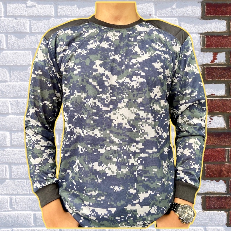 TERLARIS Kaos Loreng PDL Malvinas Bodyfit Lengan Panjang Pria Adem TNI NKRI AL AU Perbakin Lowrange