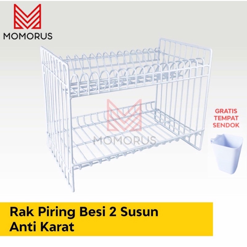 MODELLINE Rak Piring Besi 2 Susun Rak Piring Minimalis PT-43