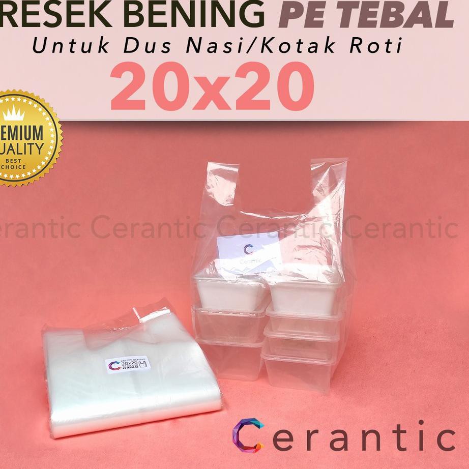

F⚡ASH SALE Kresek Bening Transparan 20 x 20 PE TEBAL untuk Box Dus ukuran 20x20 cm isi 50 lembar