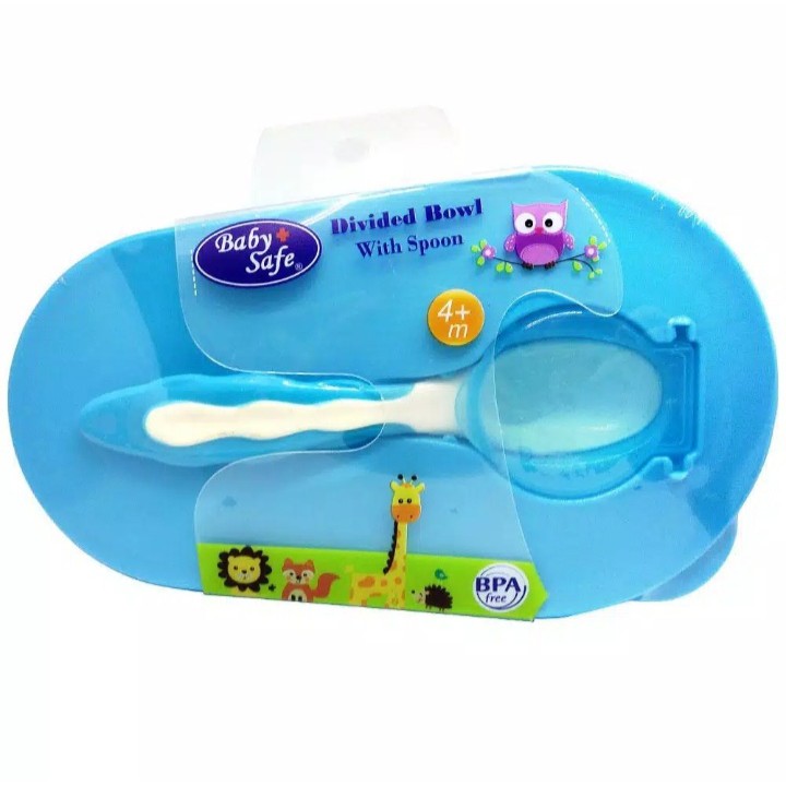 Baby Safe AP010 Divided Bowl with Spoon Mangkok Tempat Makan Bayi