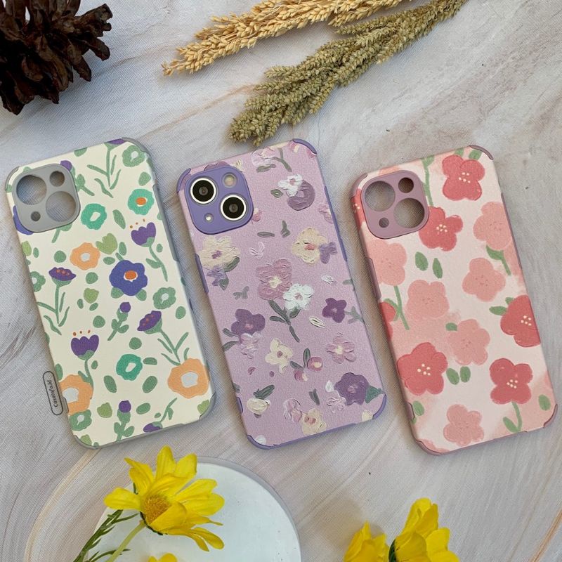 BARA | New! Leather Flower Case - Softcase fullcover For iPhone 7 8 SE2020 7+ 8+ X XS XR XSMAX 11 12 13 PRO MAX