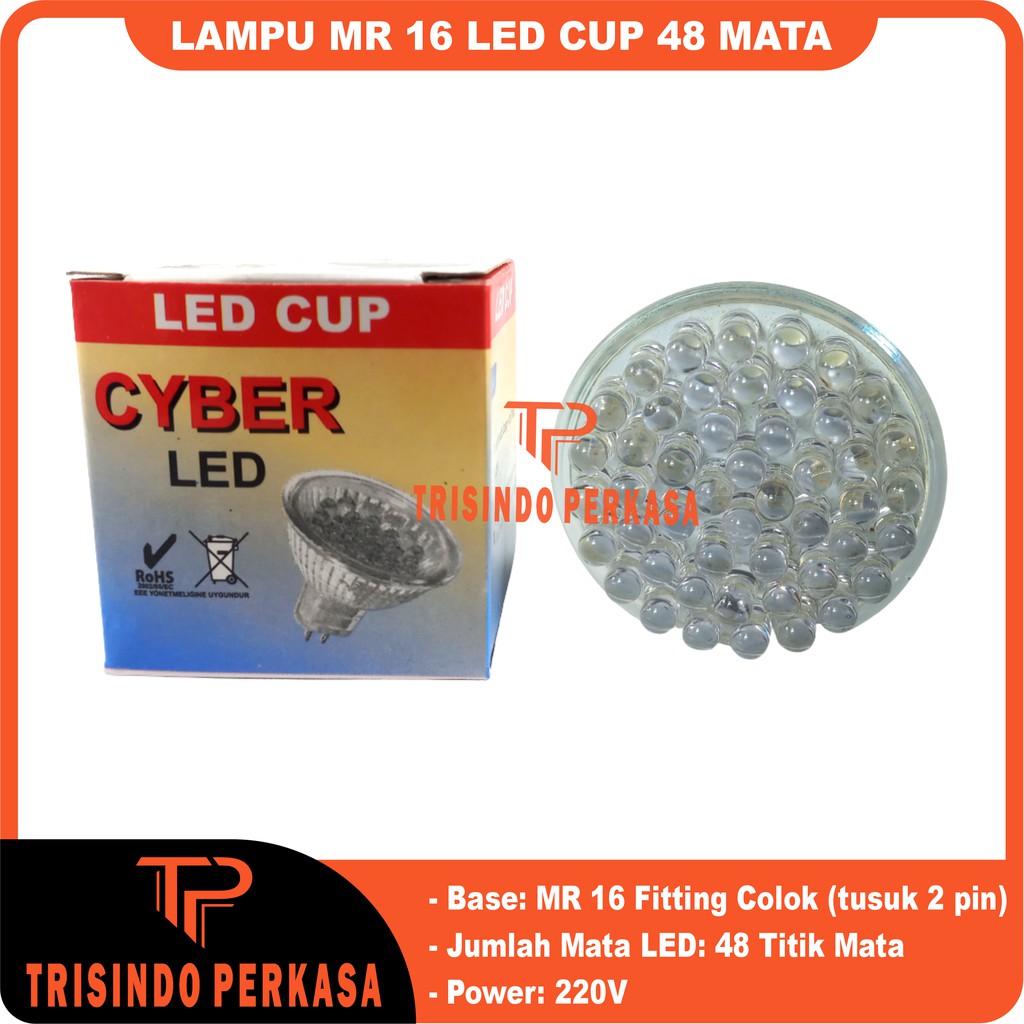 Bohlam LED Cup Lampu LED 48 mata MR16 MR 16