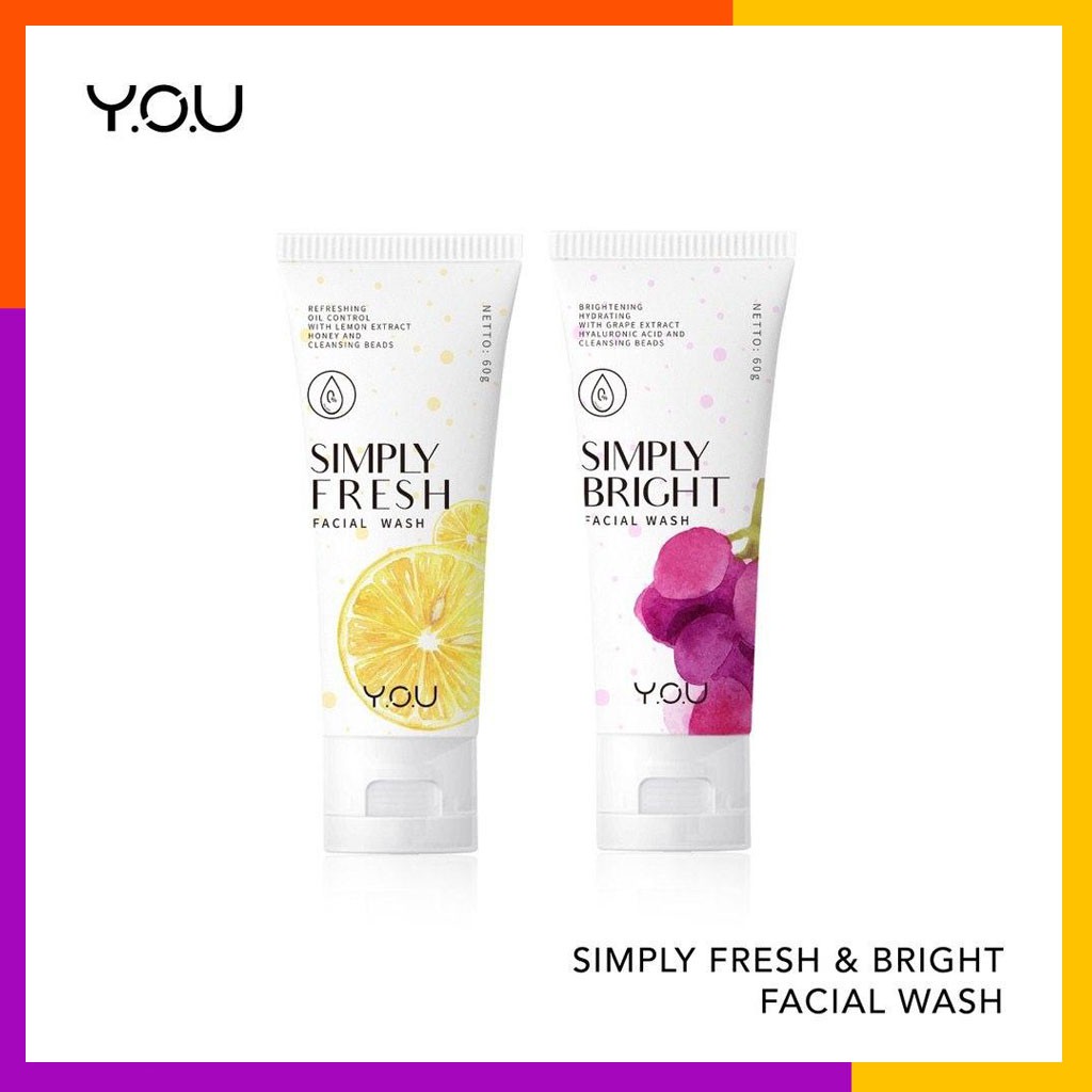 PROMO YOU simply bright facial wash sabun muka