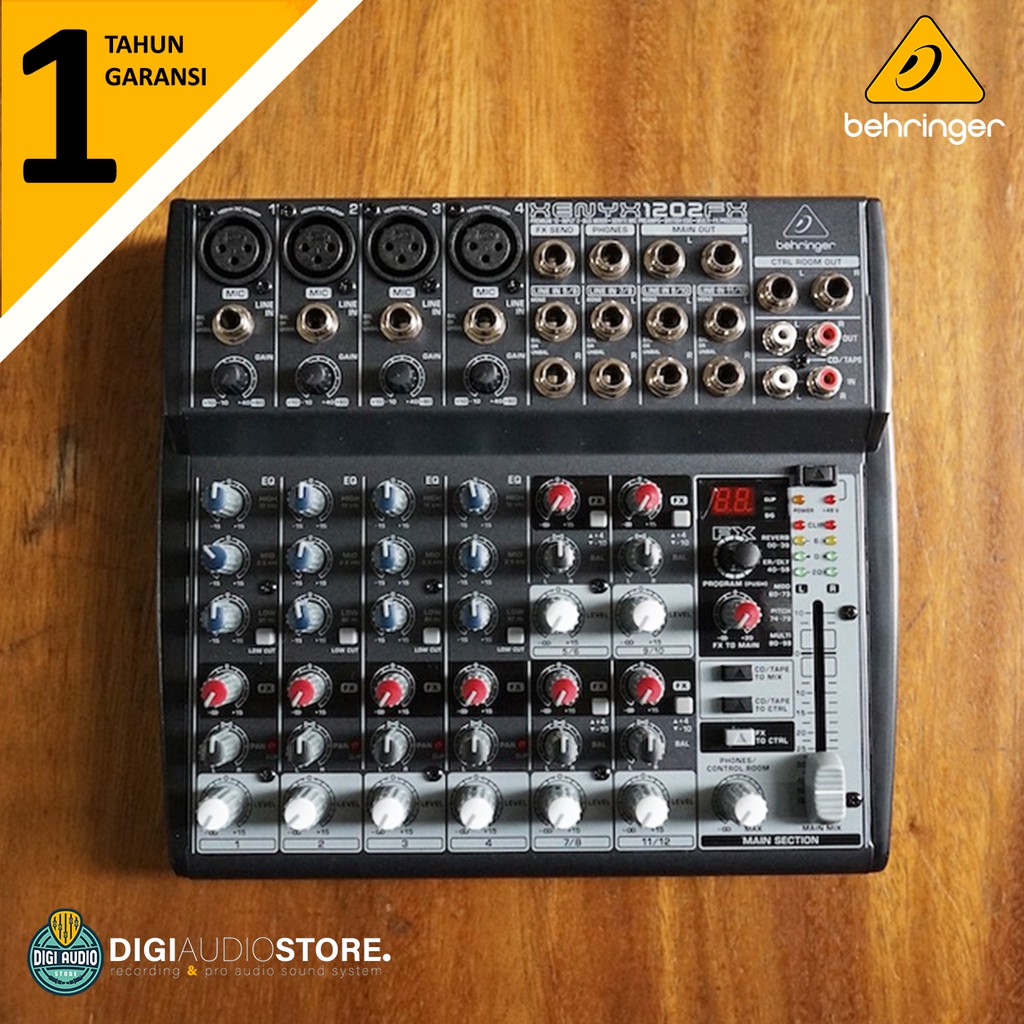 Audio Mixer Analog Behringer xenyx 1202FX - 8 channel dengan Efek Vocal Reverb Garansi Distributor