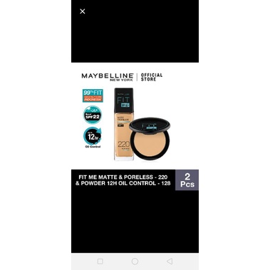 Maybelline Foundation Fit Me Matte 220 + Powder 128