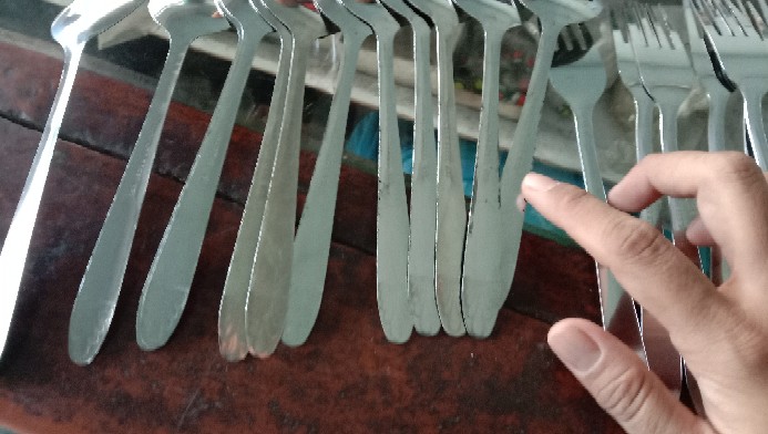 [ Lusinan ] Sendok Makan Stainless Tebal Motif Batik--g.k--