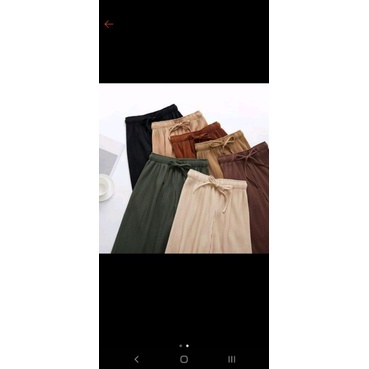 Celana kulot plisket lidi jumbo