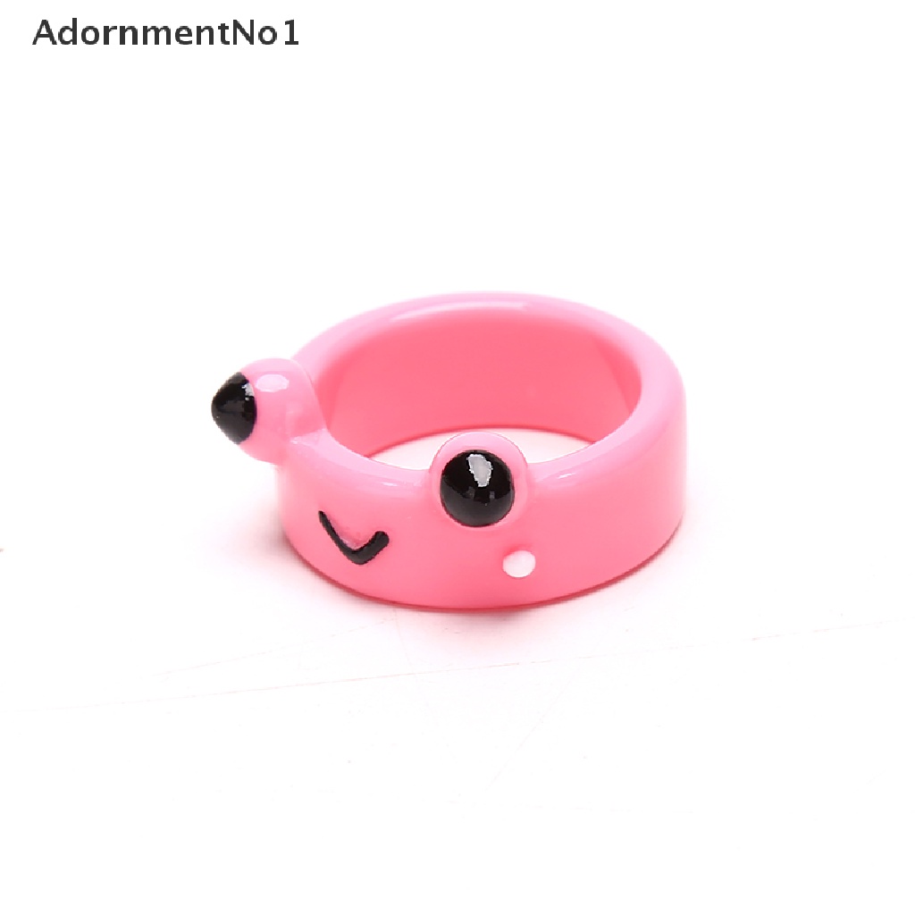 (AdornmentNo1) Cincin Bentuk Katak Bahan Polymer Clay Resin Untuk Wanita